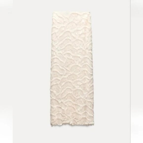 ZARA LONG SEQUIN SKIRT - Picture 6 of 8